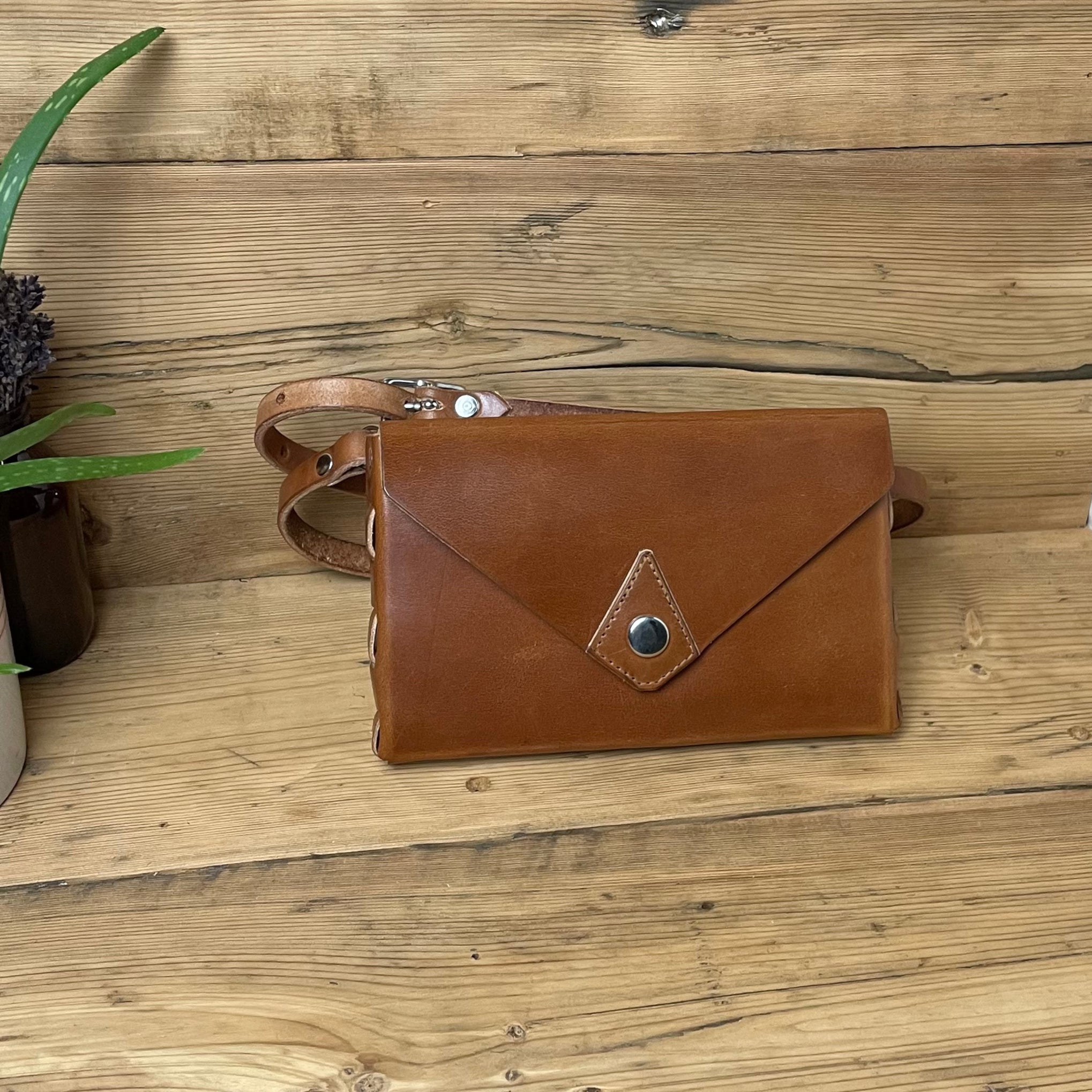 Leather Cross Body Bag- Whisky