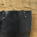 Charger l&#39;image dans la galerie, Black Full-Grain Leather Tote Bag
