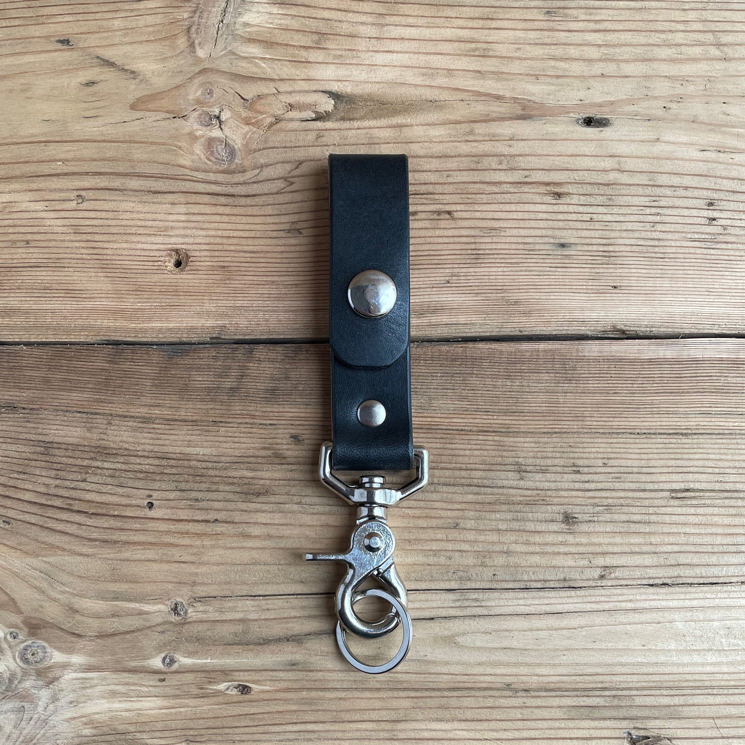 FOB Leather Keychain- Black