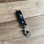 Load image into Gallery viewer, FOB Leather Keychain- Black
