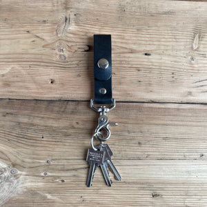 FOB Leather Keychain- Black